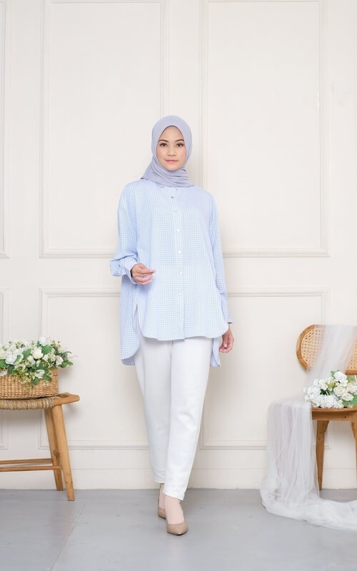 Kemeja Soft Blue