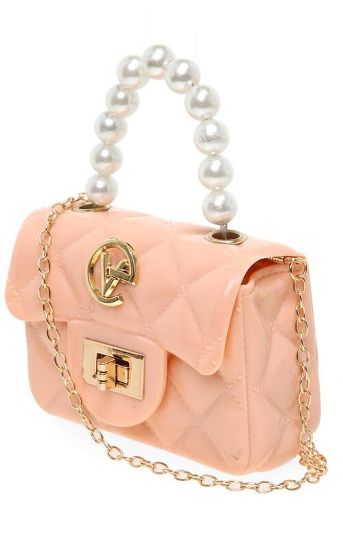 Tas Selempang Kulit dengan Pegangan Mutiara