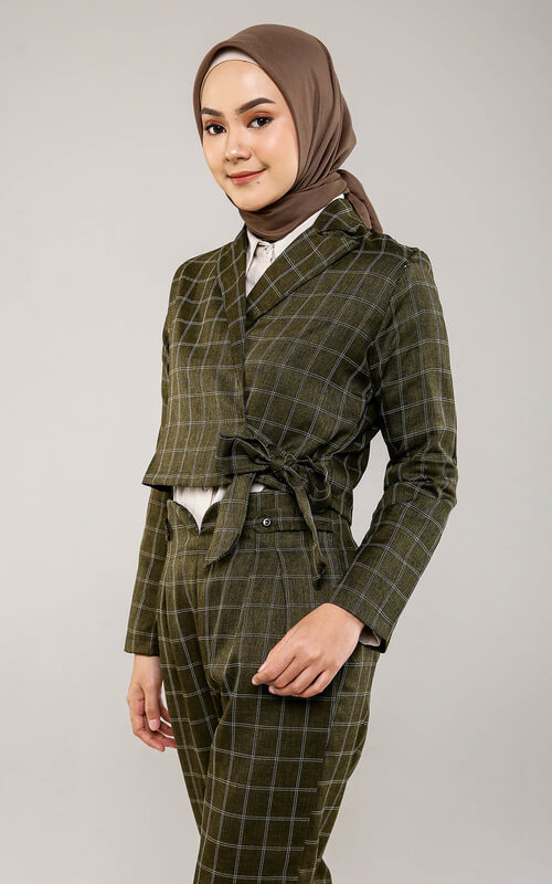 Cropped Blazer Jogger Pants