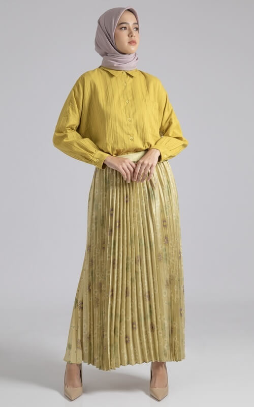 Rok Plisket Bergaya Vintage