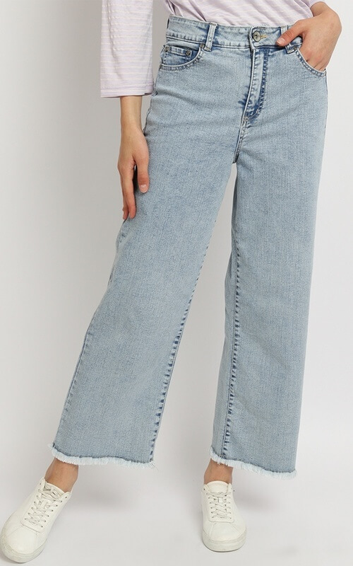 Kulot Jeans Terang Saku Depan