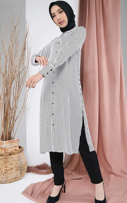 Stripe Tunik Monokrom
