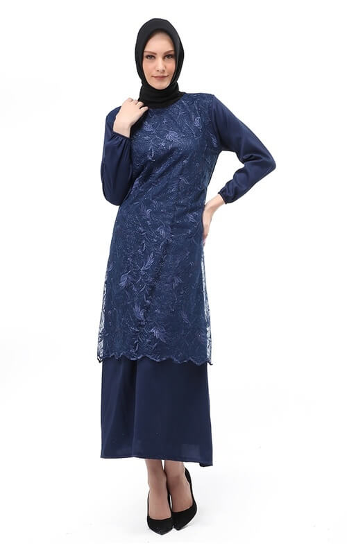 Dress Brokat Navy