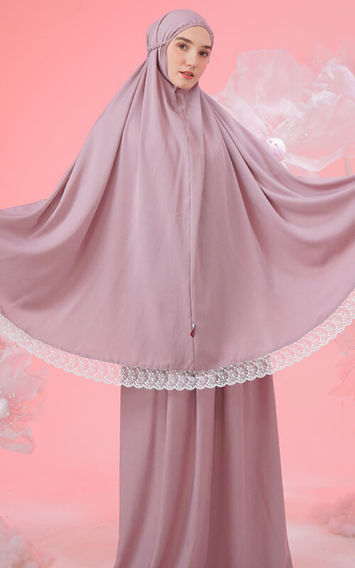 Mukena Renda Dusty Purple