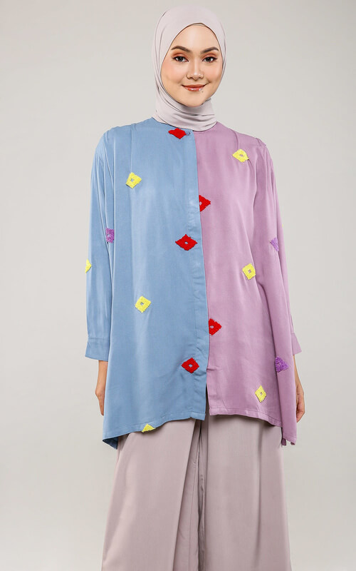 Kemeja Wanita Konsep Two Colour