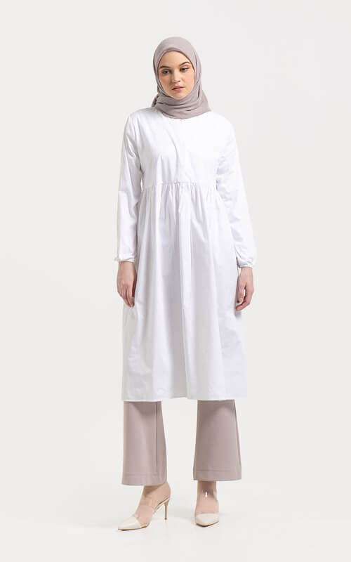 Long Tunik Putih Polos