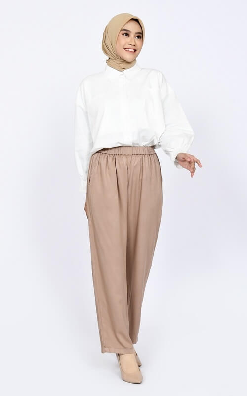 Kulot Coklat Pinggang Karet