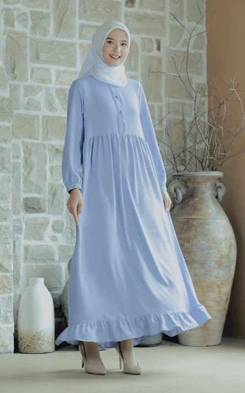 Dress Kalem Warna Biru
