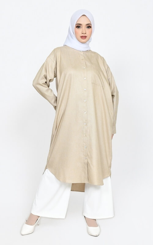 Tunik Beige Kulot Putih