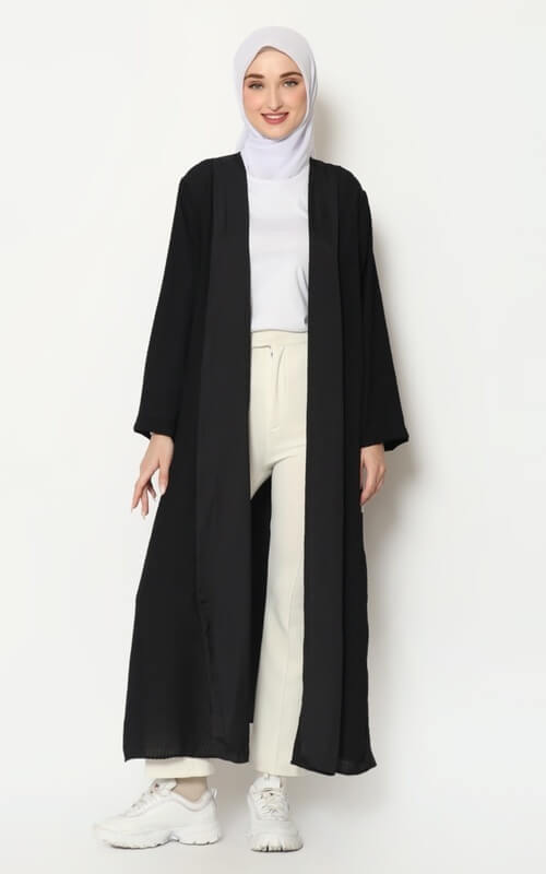 Cardigan Panjang Full Hitam