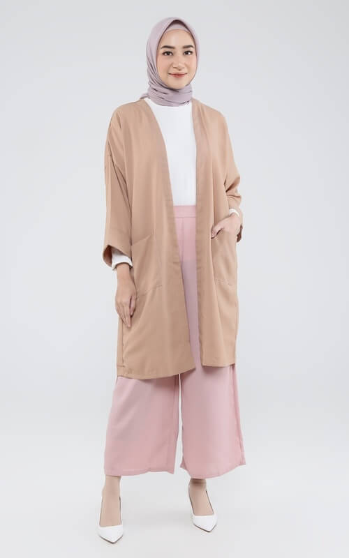 Cardigan Polos Warna Kalem