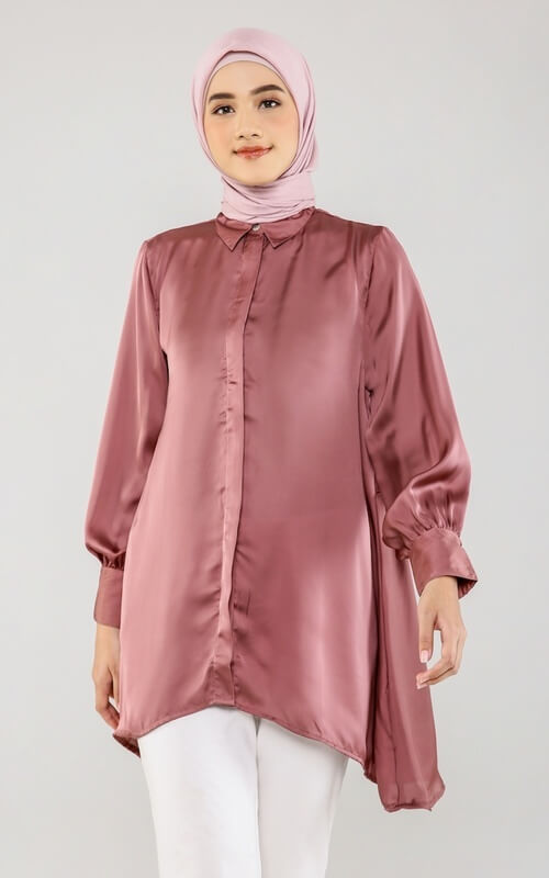 Kemeja Polos Warna Mauve