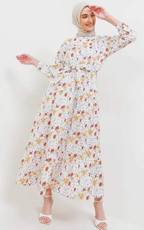 Dress Panjang Motif Daun