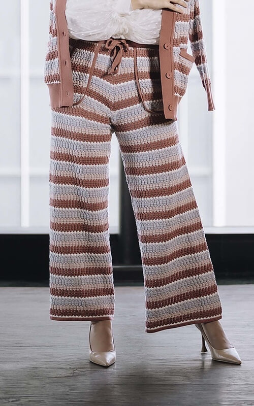 Celana Kulot Aksen Tali Motif Horizontal