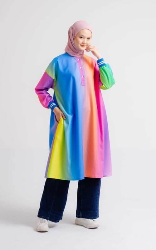 Tunik Motif Pelangi