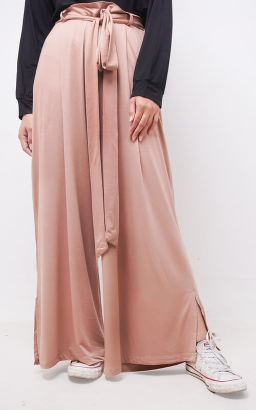 Celana Kulot Aksen Tali Bahan Jersey