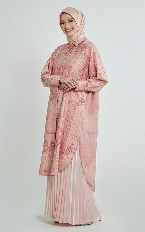 Tunik Pink Motif Bunga