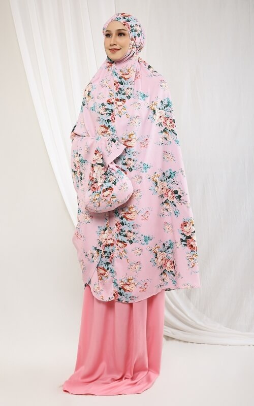 Mukena Pink Motif Bunga