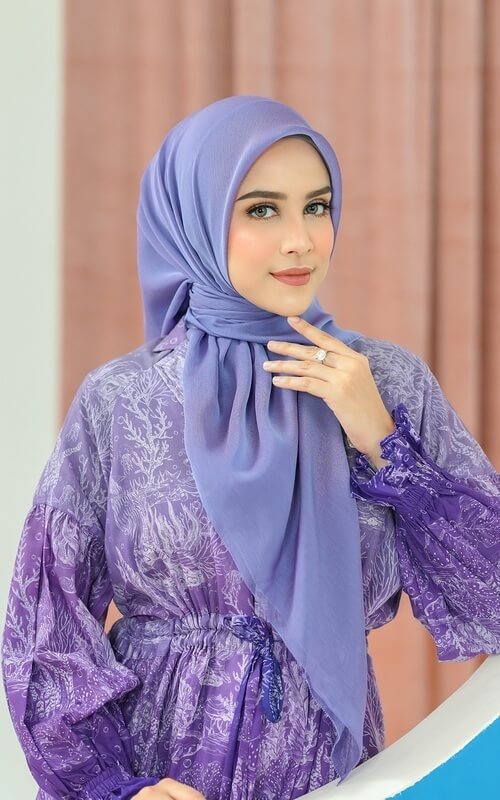 Hijab Warna Biru Polos