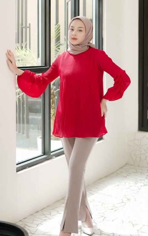 Blouse Polos Merah Cabe