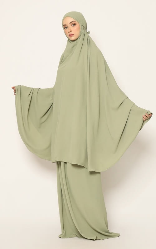 Mukena Polos Hijau Pucat