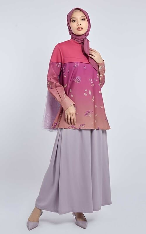 Blouse Merah Gradasi Ungu
