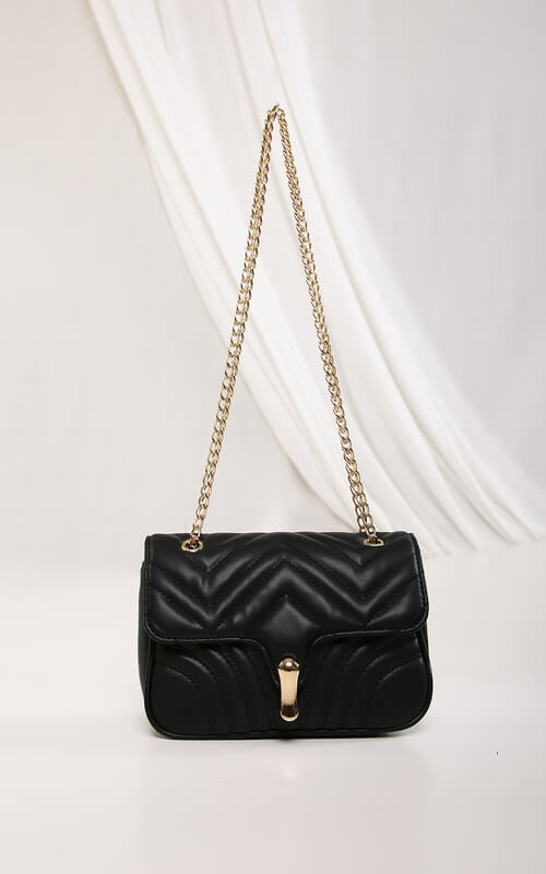 Sling Bag Elegan Klasik Warna Hitam