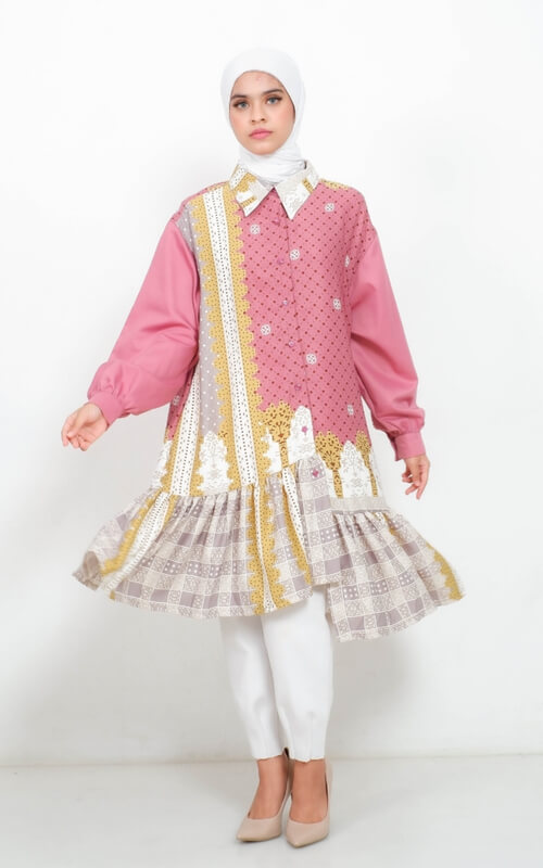 Tunik Balloon Sleeves Full Motif