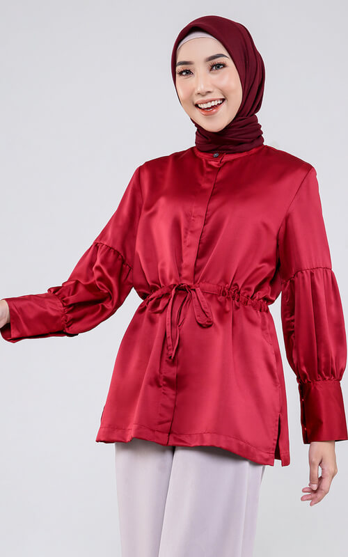Blouse Merah Tali Serut
