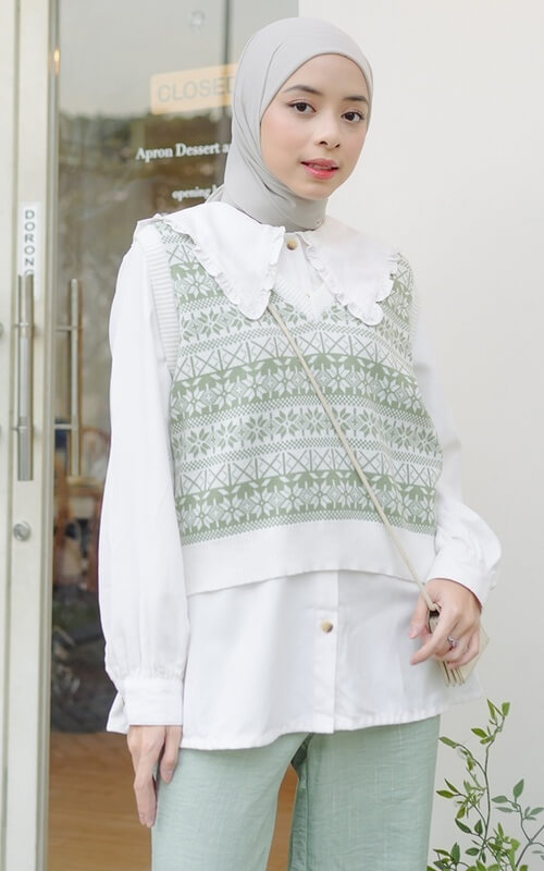 Rompi Knit Motif Geometris