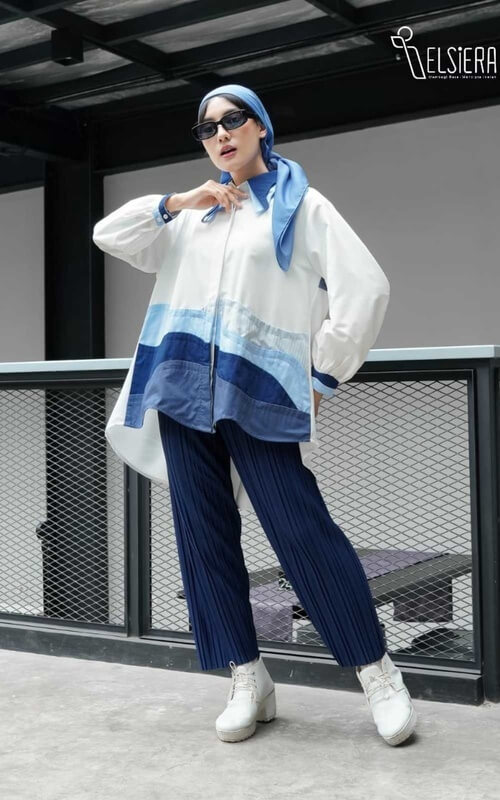 OOTD Remaja Tema Biru Putih