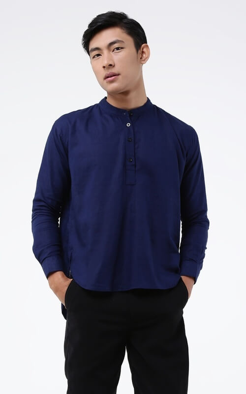 Kemeja Panjang Warna Navy